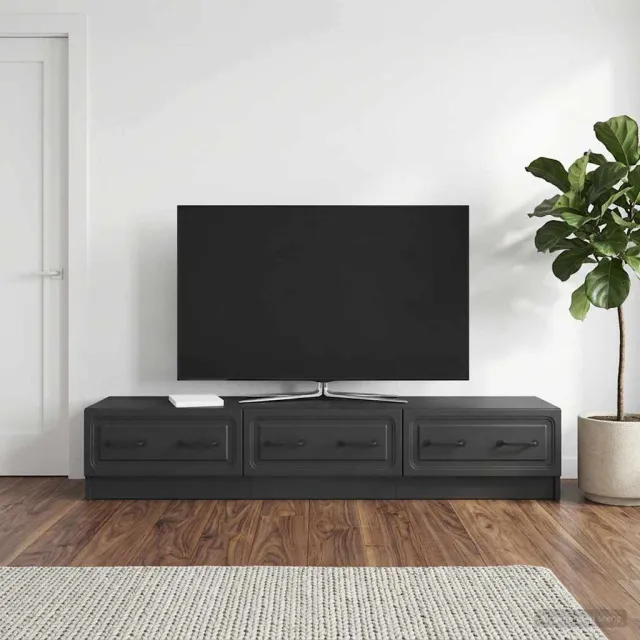 vidaXL TV-kast 147 x 34,5 x 27 cm Zwart Bewerkt hout, foto 2