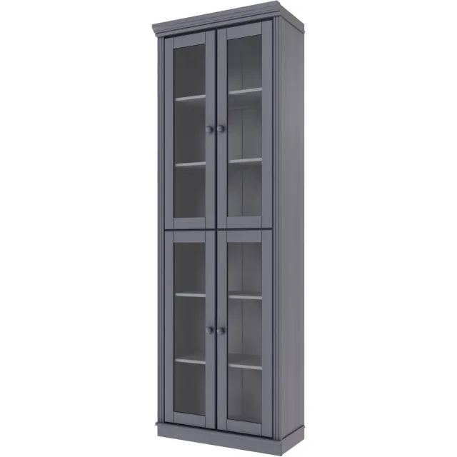 Notio Living Anita- Boekenkast Glazen Deuren 4 pcs Grijs