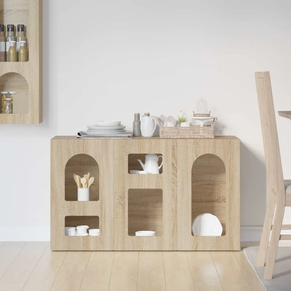 vidaXL Dressoir ELST Sonoma Eiken 100 x 35 x 59 cm Bewerkt hout, foto 3