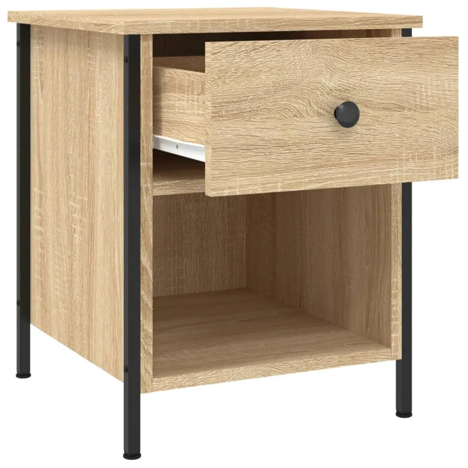 vidaXL Nachtkastje 40x42x50 cm bewerkt hout sonoma eikenkleurig Bruin