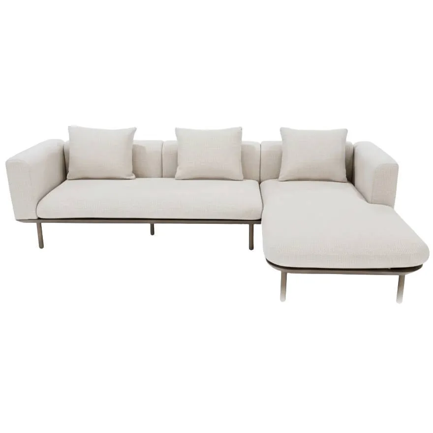 Studio LIVIT Marin loungebank lichtgrijs bruin/ lichtgrijs