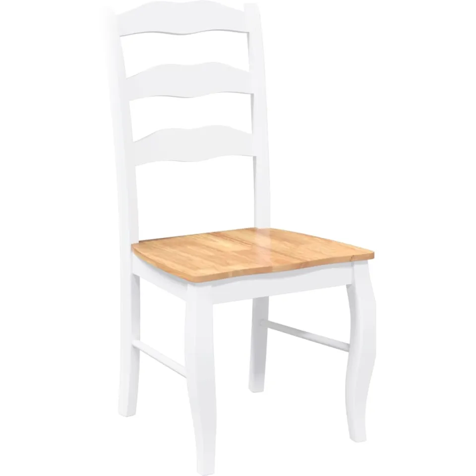 vidaXL Eetkamerstoelen 2 stuks Wit Massief Hout Rubber, foto 4