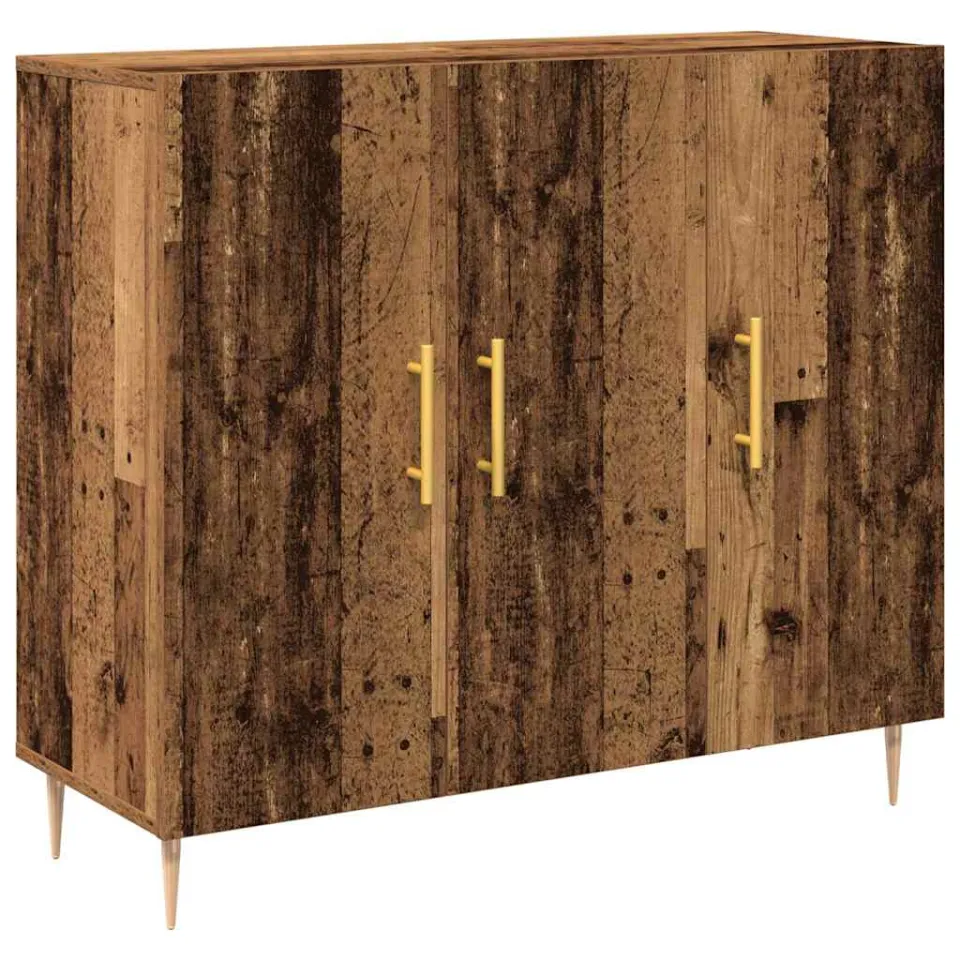 vidaXL Dressoir Oudhout 90 x 34 x 80 cm Bewerkt hout bruin, foto 3