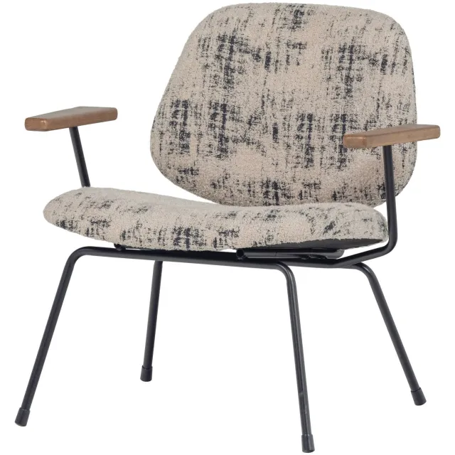 WOOOD Aure Fauteuil - Chenille stof - Beige/Zwart - 69x69x64