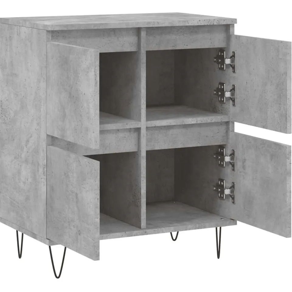 vidaXL Dressoir 60x35x70 cm bewerkt hout betongrijs grijs, foto 4