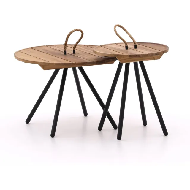 Apple Bee Elle lounge tuintafels ø60 (h:40cm)/ø40 (h:45cm) Zwart
