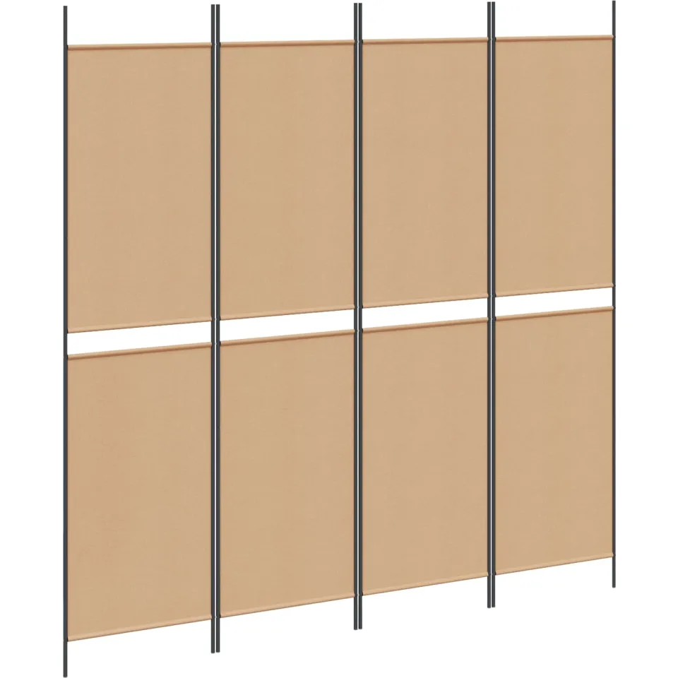 vidaXL 4-panelen kamerscherm Beige 200 x 200 cm Stof, foto 3