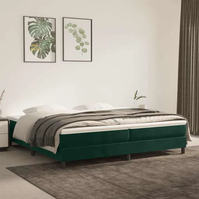 vidaXL Boxspring bed 200x200 cm fluweel donkergroen groen