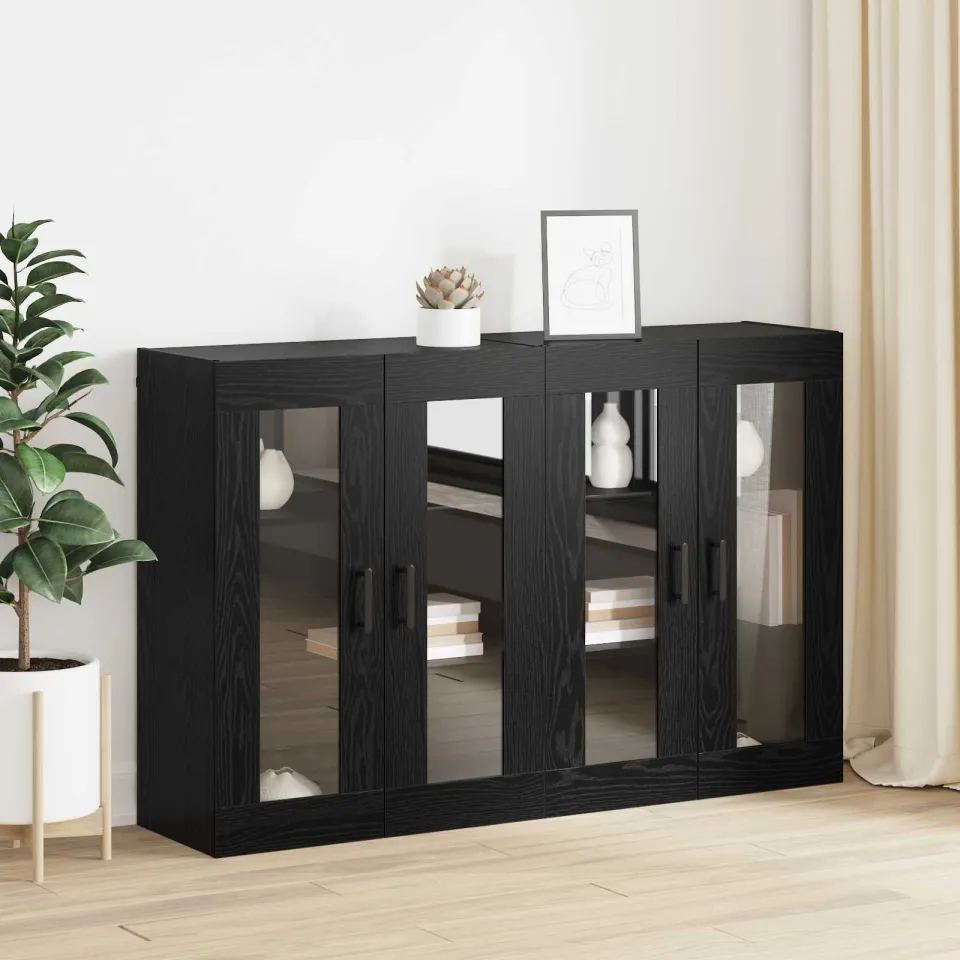 vidaXL Wandgemonteerde Kasten 2 st Zwart eiken 69,5 x 34 x 90 cm, foto 4