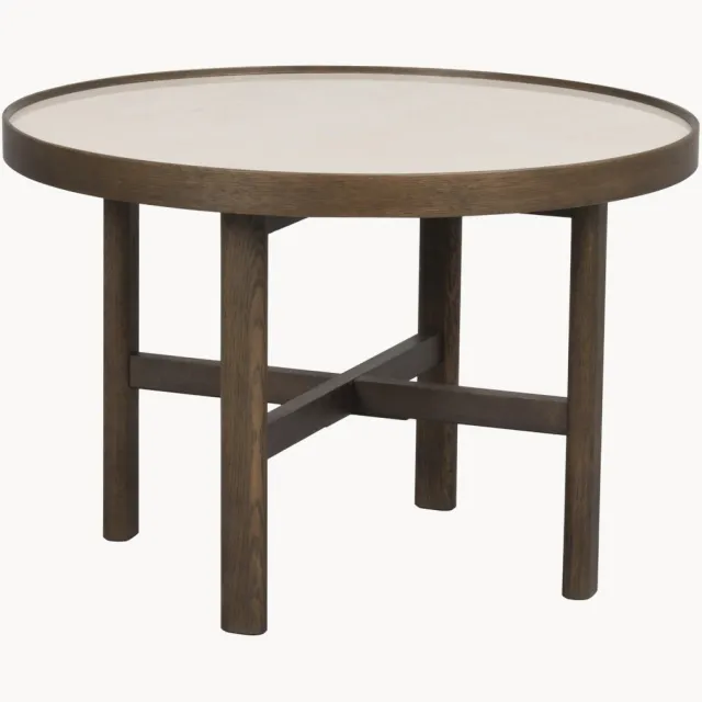 Rowico Home Ronde salontafel Marsden van eikenhout, Ø 60 cm Wit