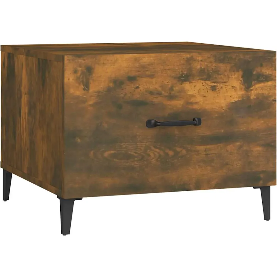 vidaXL Salontafels 2 st met metalen poten 50x50x40 cm gerookt eiken, foto 4