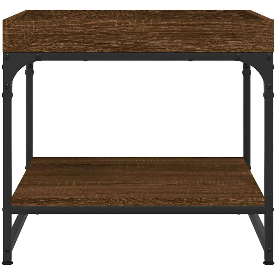 vidaXL Salontafel 49,5x49,5x45 cm bewerkt hout bruin eikenkleur