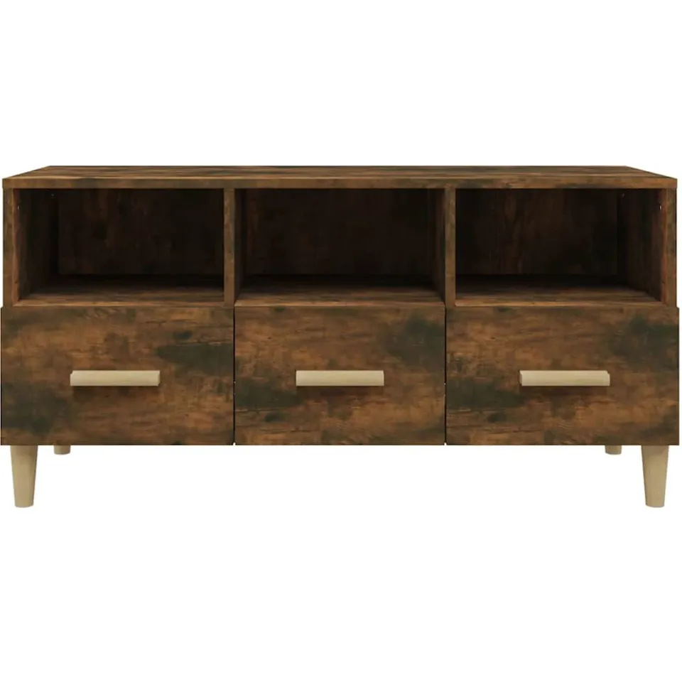 vidaXL Tv-meubel 102x36x50 cm bewerkt hout gerookt eikenkleurig, foto 4