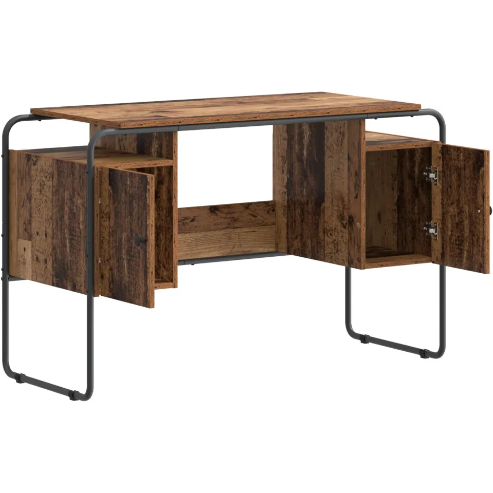 vidaXL Bureau met opbergruimte Oud hout 120 x 50.5 x 75.5 cm Bruin