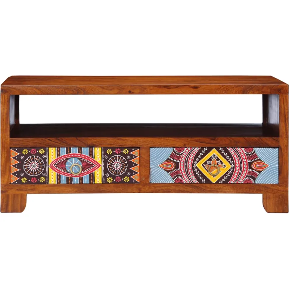vidaXL Salontafel 90x50x40 cm massief acaciahout bruin, foto 2
