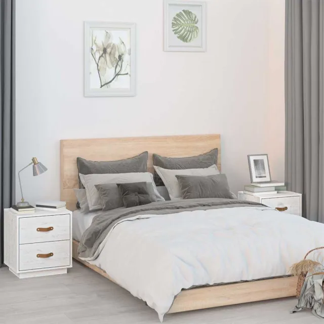 vidaXL Nachtkastjes 2 st 40x34x45 cm massief grenenhout wit