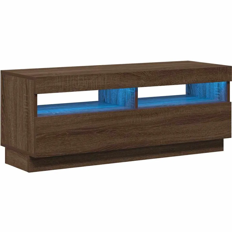 vidaXL Tv-meubel met LED-verlichting 100x35x40 cm bruin eikenkleur