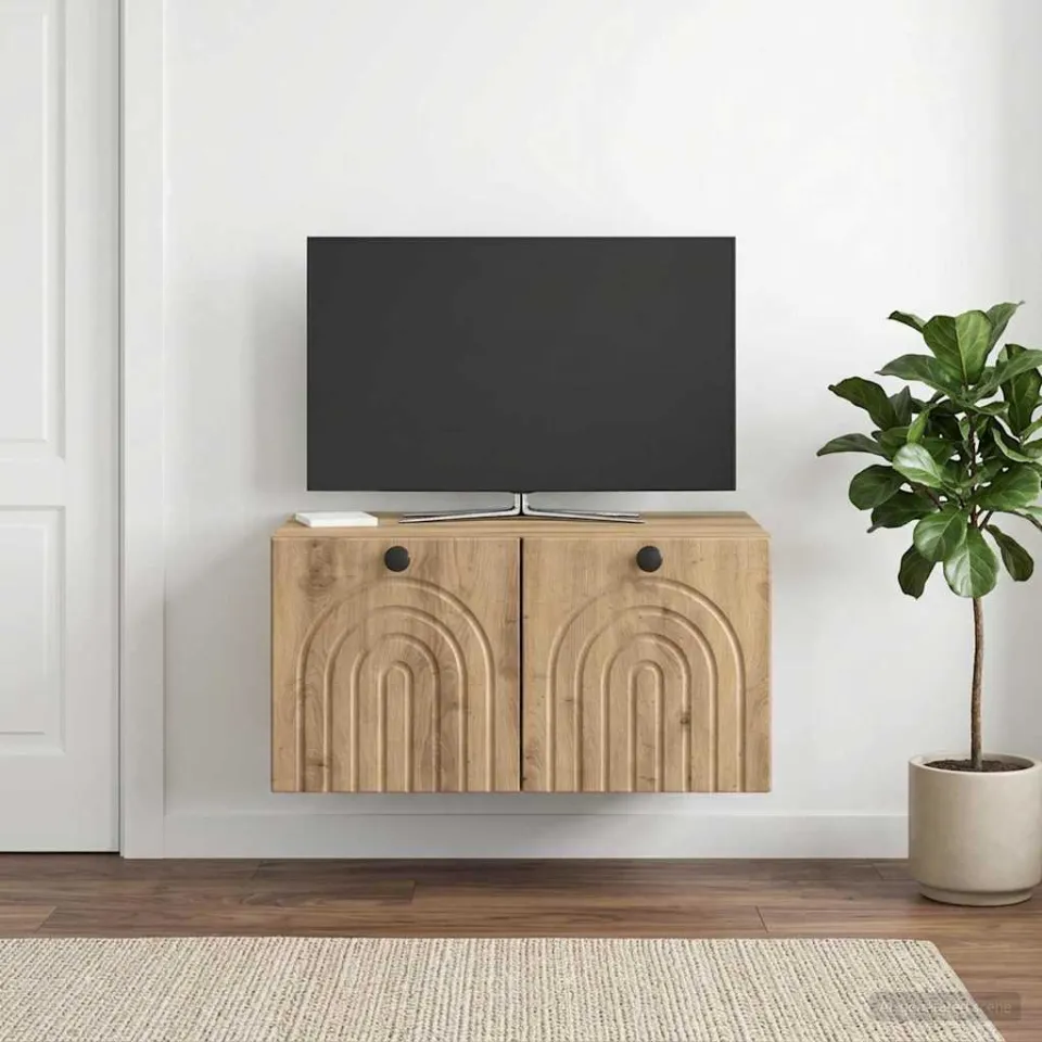 vidaXL Wandbeugel TV-kast 59,5 x 41 x 30 cm Artisanaal eiken, foto 4