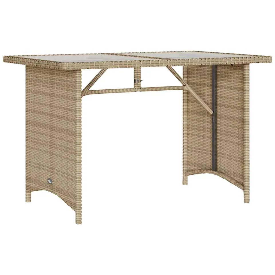 vidaXL 2-delige Tuinset met kussens poly rattan beige, foto 4