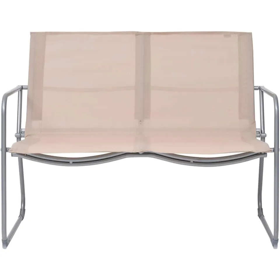 vidaXL 4-delige Loungeset stof en staal crèmekleurig, foto 2
