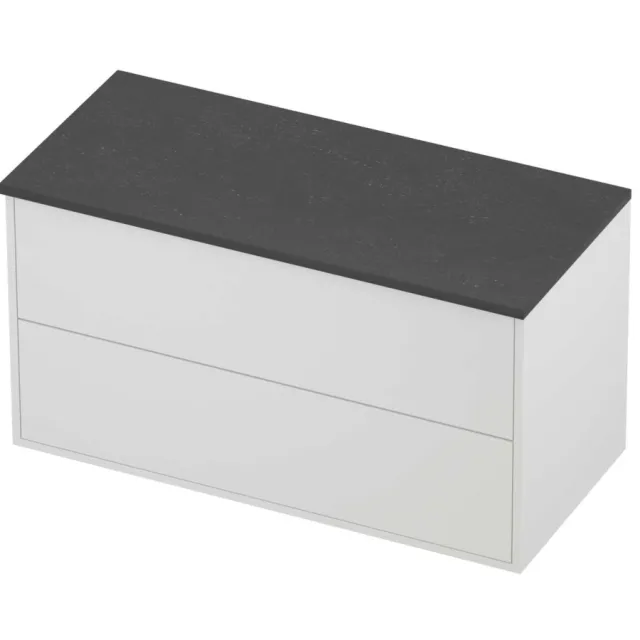Proline Deck Badmeubelset Hardsteen Voor Grepen Symmetrisch 100x46x54 cm Blue Stone Mat White