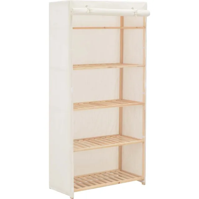 vidaXL Kledingkast 79x40x170 cm stof wit
