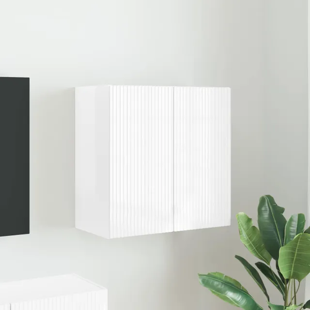 vidaXL TV-wandkast 59,5 x 31 x 60 cm Hoogglans wit Bewerkt hout, foto 2