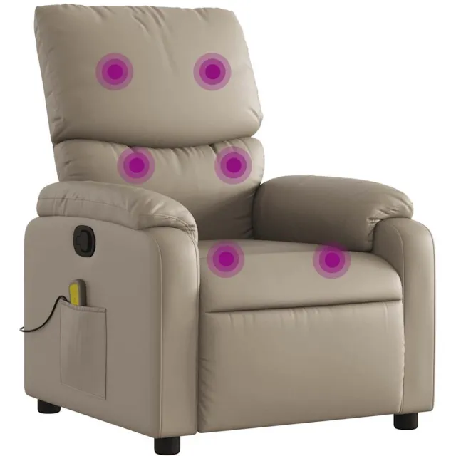 vidaXL Massagestoel - verstelbaar - kunstleer - cappuccinokleurig