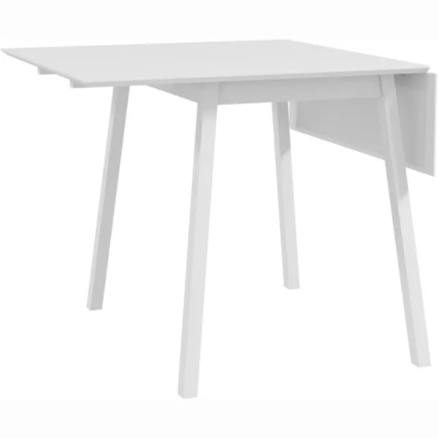 Homona Klapbare eettafel voor 2-4 personen - Met 2 opklapbare zijbladen - Grenenhout - 110 x 86 x 75 cm - Wit