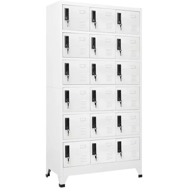 vidaXL Lockerkast 90x40x180 cm staal wit