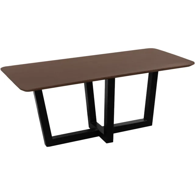 QUVIO Eettafel Sofia - Rechthoekig - W-Poot - FSC®-gecertificeerd mangohout - 180×90 cm - Bruin