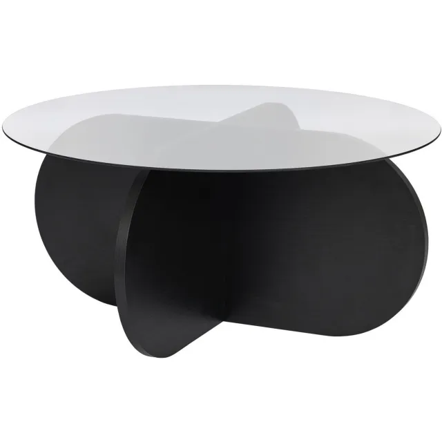 Skye Decor Houten salontafel "Aeris" - 75 x 75 x 35 cm - Zwart houtTransparant Hout Zwart & Transparant