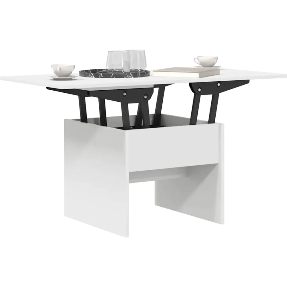 vidaXL Salontafel Wit 55 x 54,5 x 45 cm Bewerkt hout, foto 4