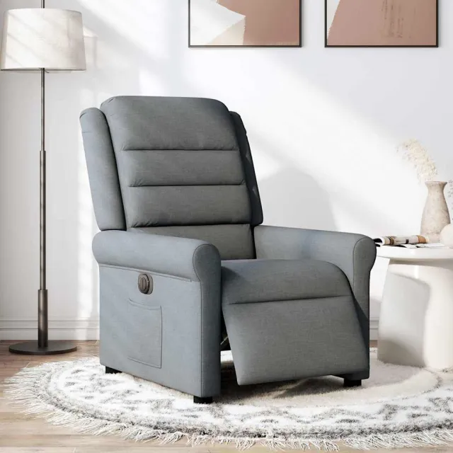 vidaXL Fauteuil elektrisch verstelbaar stof donkergrijs