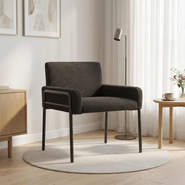 vidaXL Accentstoel Zwart Bouclé