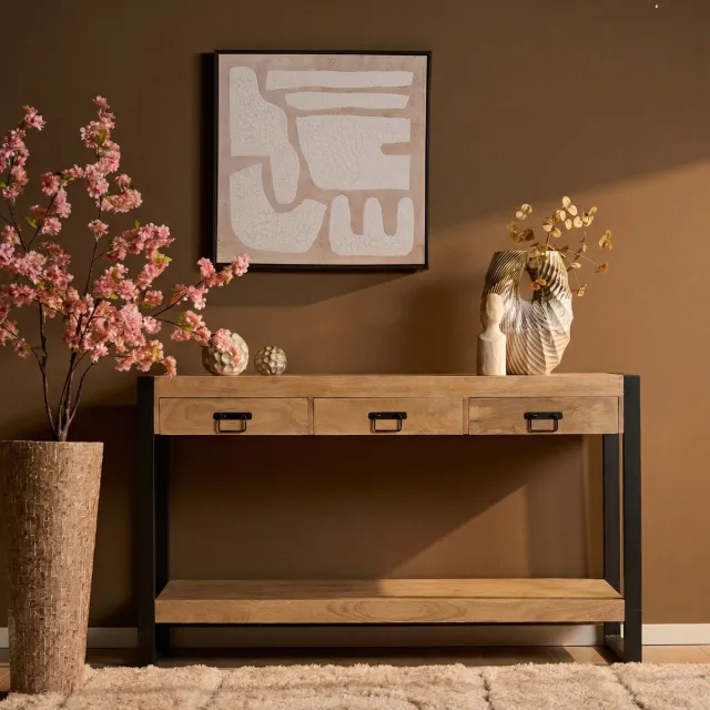 Starfurn Sidetable Britt - Naturel Mangohout - 150x35x76cm