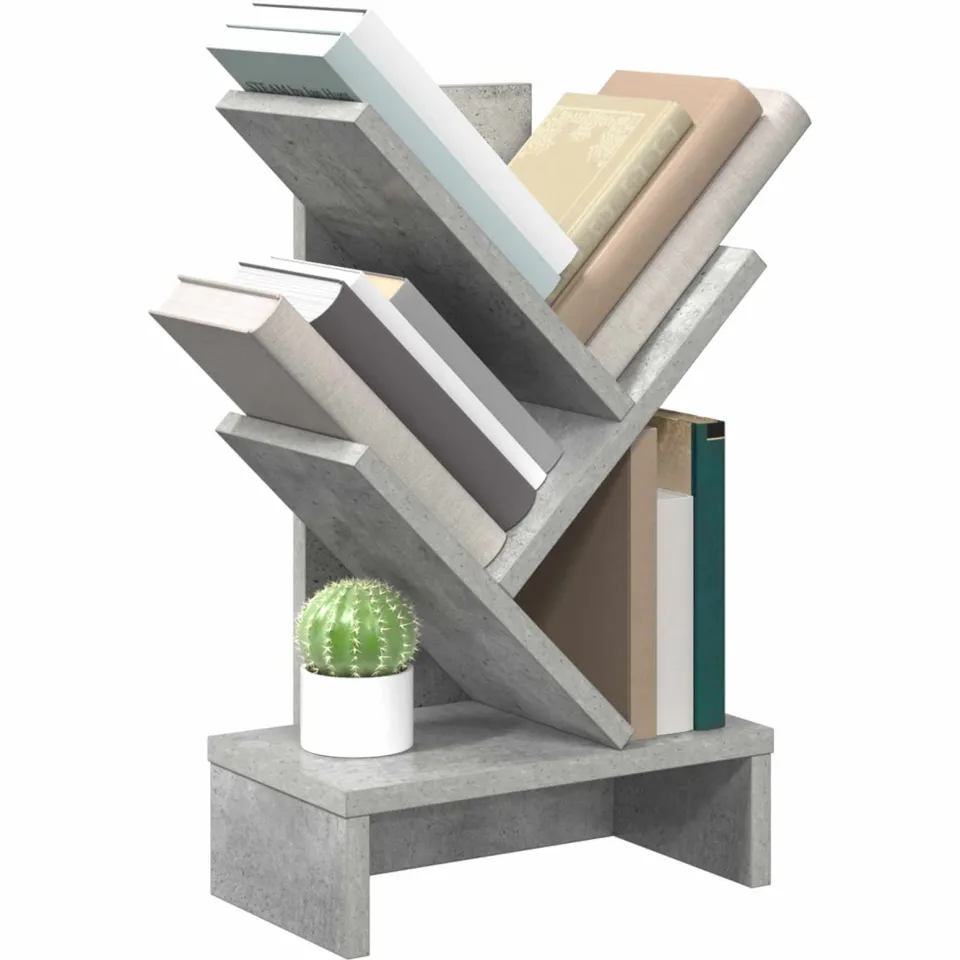vidaXL Boomvormige boekenplank met 3 planken 30 x 18 x 48 cm Grijs