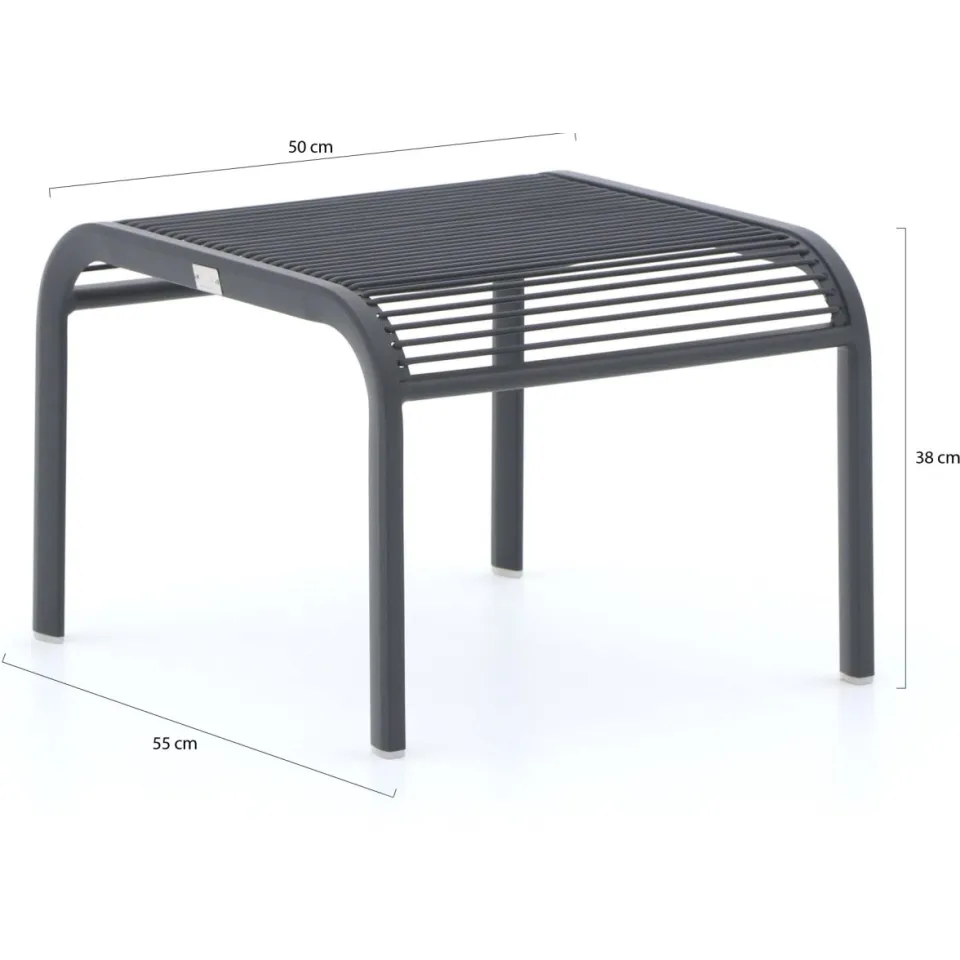 Apple Bee Hawaii lounge tuinstoel stapelbaar met voetenbank grijs, foto 3