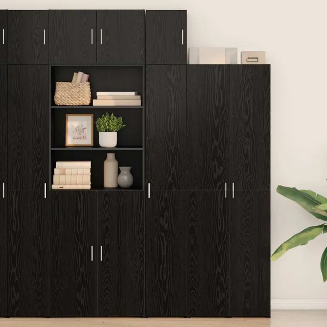 vidaXL Wandkast Zwart Eiken 30 x 42,5 x 39,5 cm Bewerkt hout
