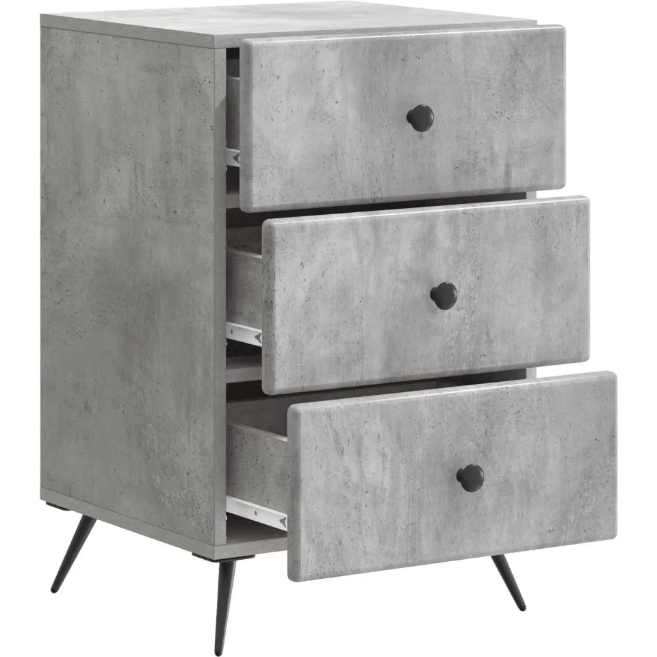 vidaXL Nachtkastje Betongrijs 43 x 41 x 66,5 cm Bewerkt hout grijs, foto 3