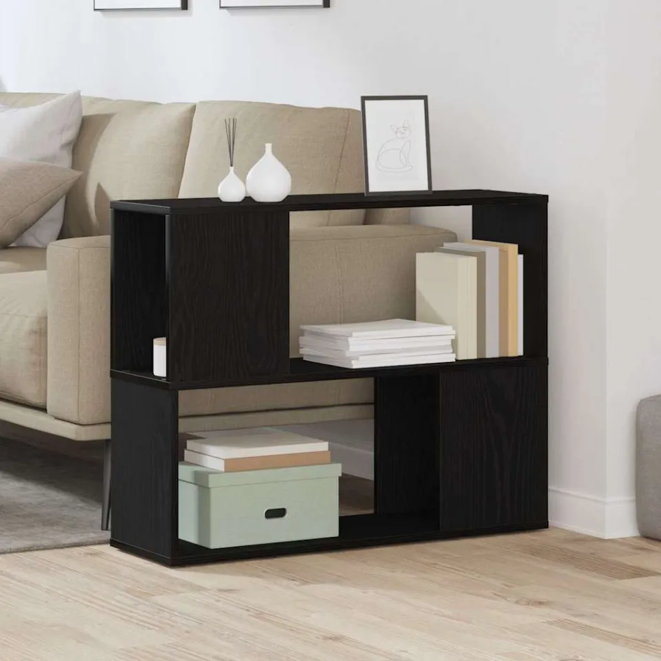 vidaXL Tv-meubelset 80 x 24 x 63 cm Zwart Eiken Bewerkt hout, foto 4