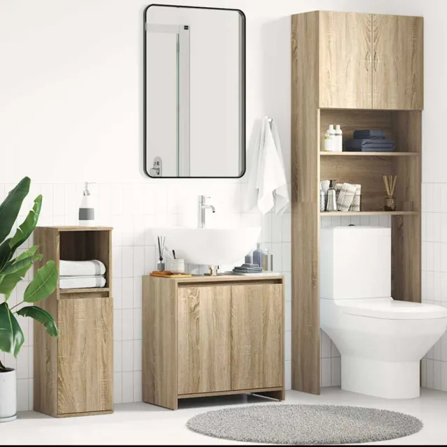 vidaXL Badkamerkast 60x33x60 cm bewerkt hout sonoma eikenkleurig Bruin