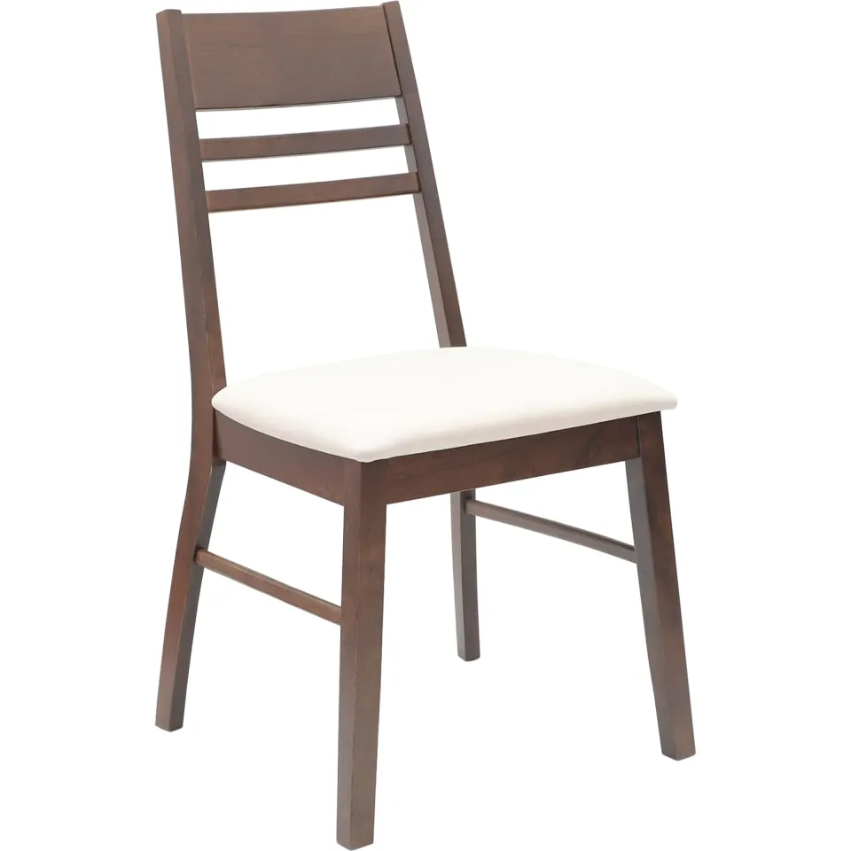 vidaXL Eettafelstoelen 2 st Massief Rubberhout Licht Bruin, foto 4