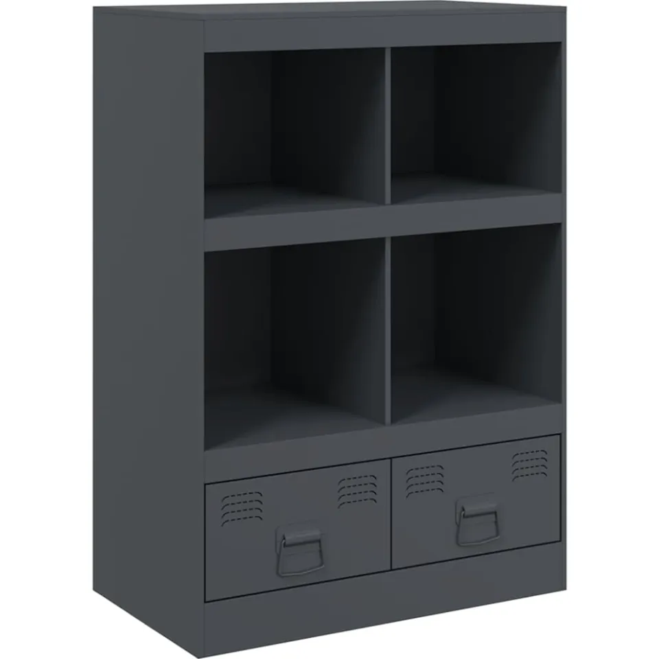 vidaXL Hoge kast 67x39x95 cm staal antracietkleurig Anthraciet