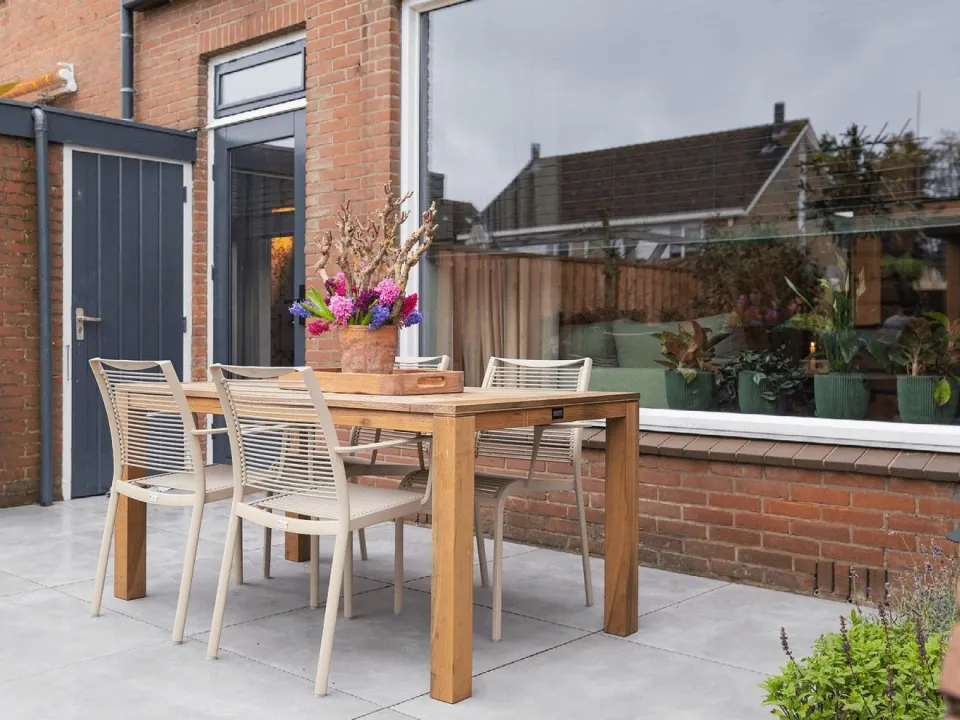 Apple Bee Hawaii/ROUGH-S 160cm dining tuinset 5-delig stapelbaar bruin, foto 4