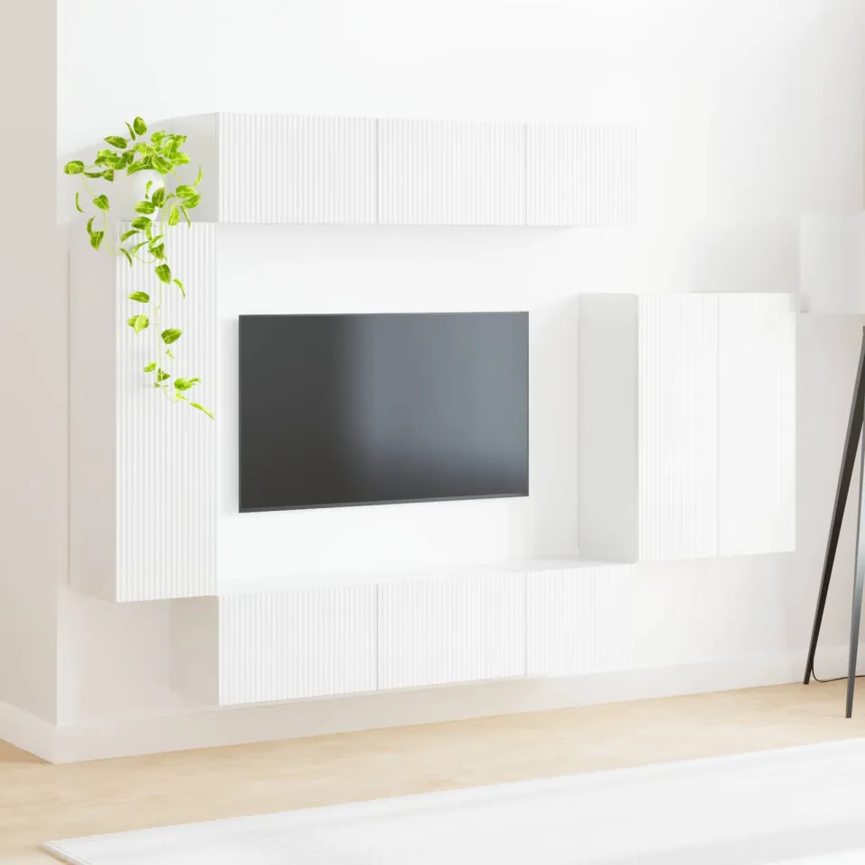 vidaXL TV Wandkast Set 6 st 98 x 31 x 29,5 cm Hoogglans wit, foto 4