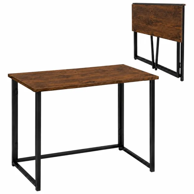 BEGRYF Bureau - rustiek bruin/zwart - MDF en metaal - 80 x 40 x 74 cm - inklapbaar