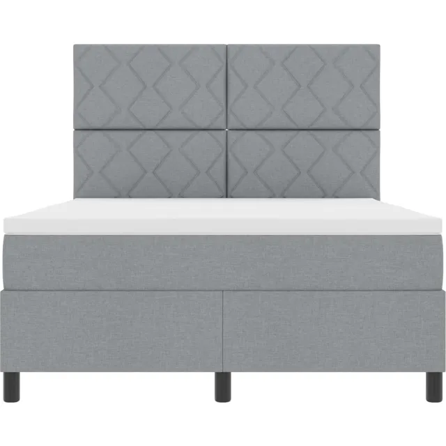 vidaXL Boxspring bed met matras met LED Lichtgrijs 160 x 200 cm Stof