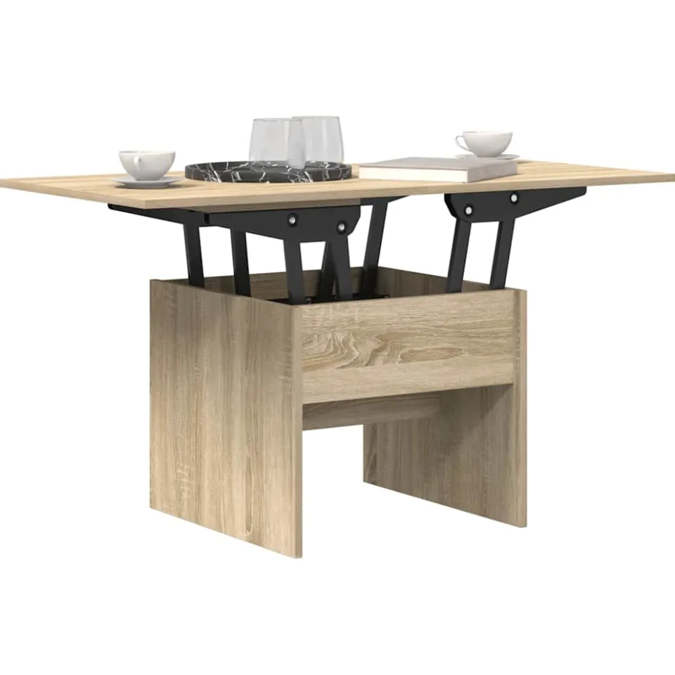 vidaXL Salontafel Sonoma Eiken 55 x 54,5 x 45 cm Bewerkt hout, foto 4