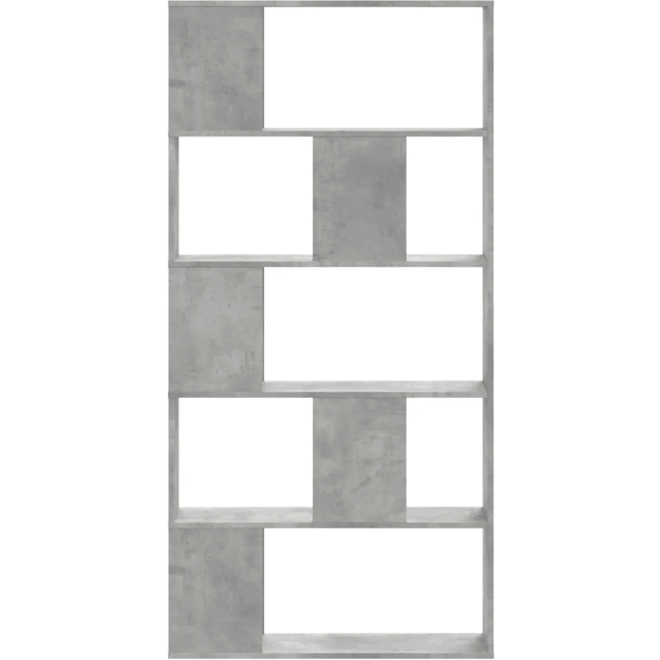 vidaXL Boekenkast 5-laags 80,5x23,5x162,5 cm bewerkt hout betongrijs grijs, foto 2
